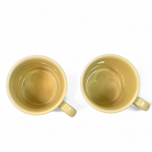 FIESTAWARE Cream Ivory Coffee Cup Homer Laughlin Mug 3.5" Tall Vintage Set Of 2 - Picture 2 of 6